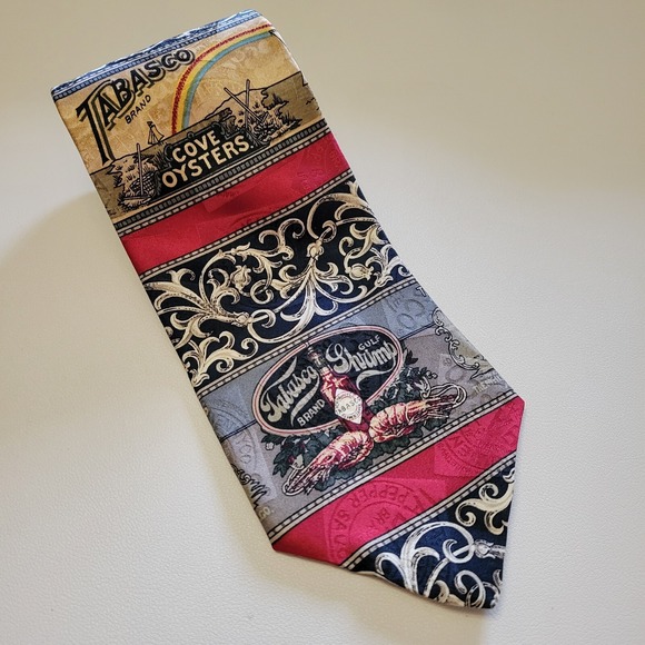 Tabasco Other - TABASCO HotSauce OYSTERS Men's Necktie 4 x 58 Neck Tie 100% Silk Made in the USA
